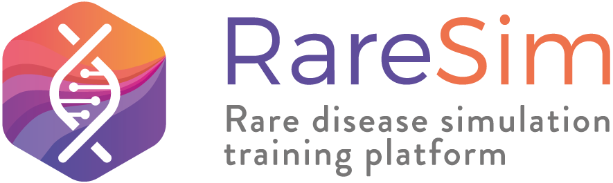 Illustration représentant le logo de RareSim, la première plateforme de simulation numérique de sensibilisation des professionnels de santé au dépistage et à la prise en charge des maladies rares